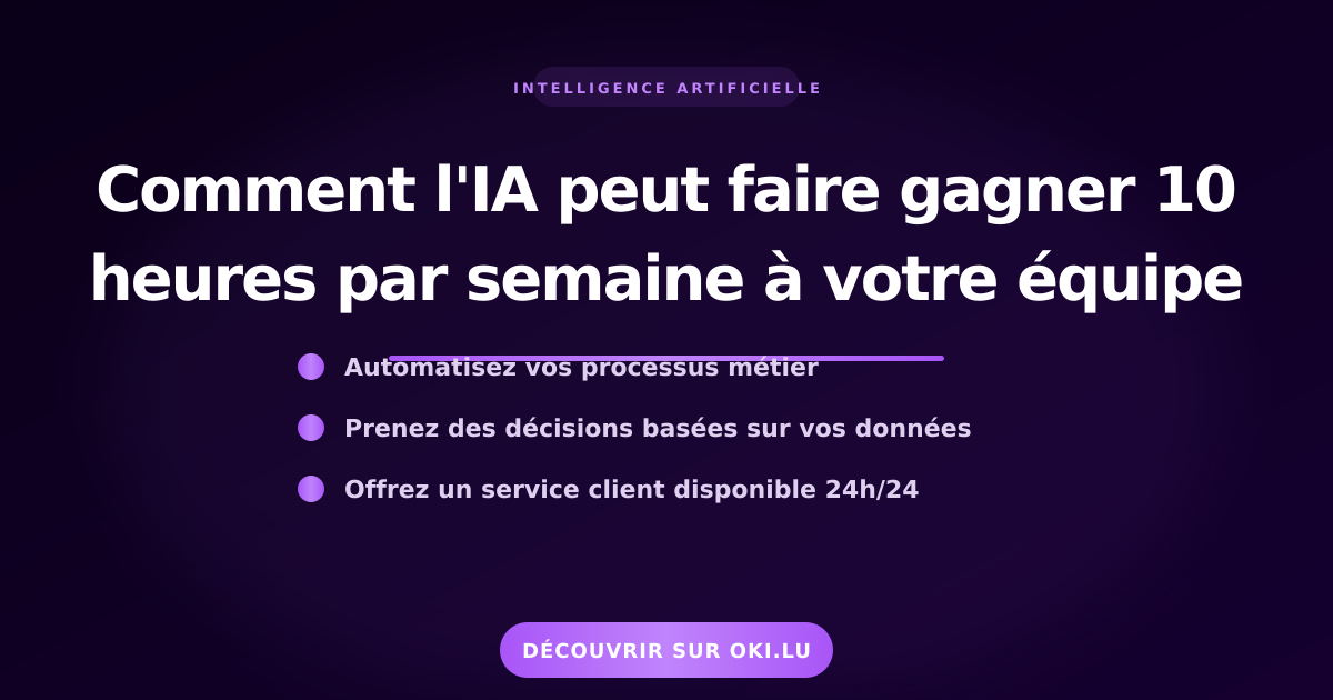 Comment l'IA peut faire gagner 10 heures par semaine à votre équipe