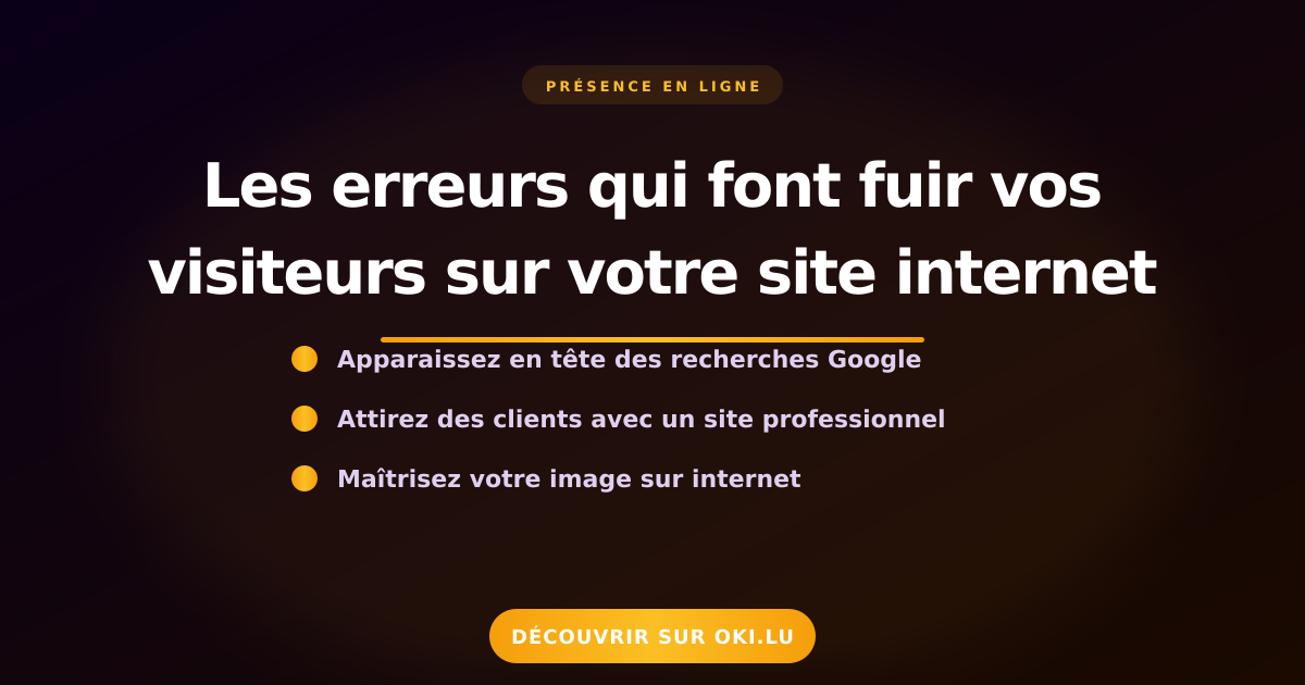 Les erreurs qui font fuir vos visiteurs sur votre site internet