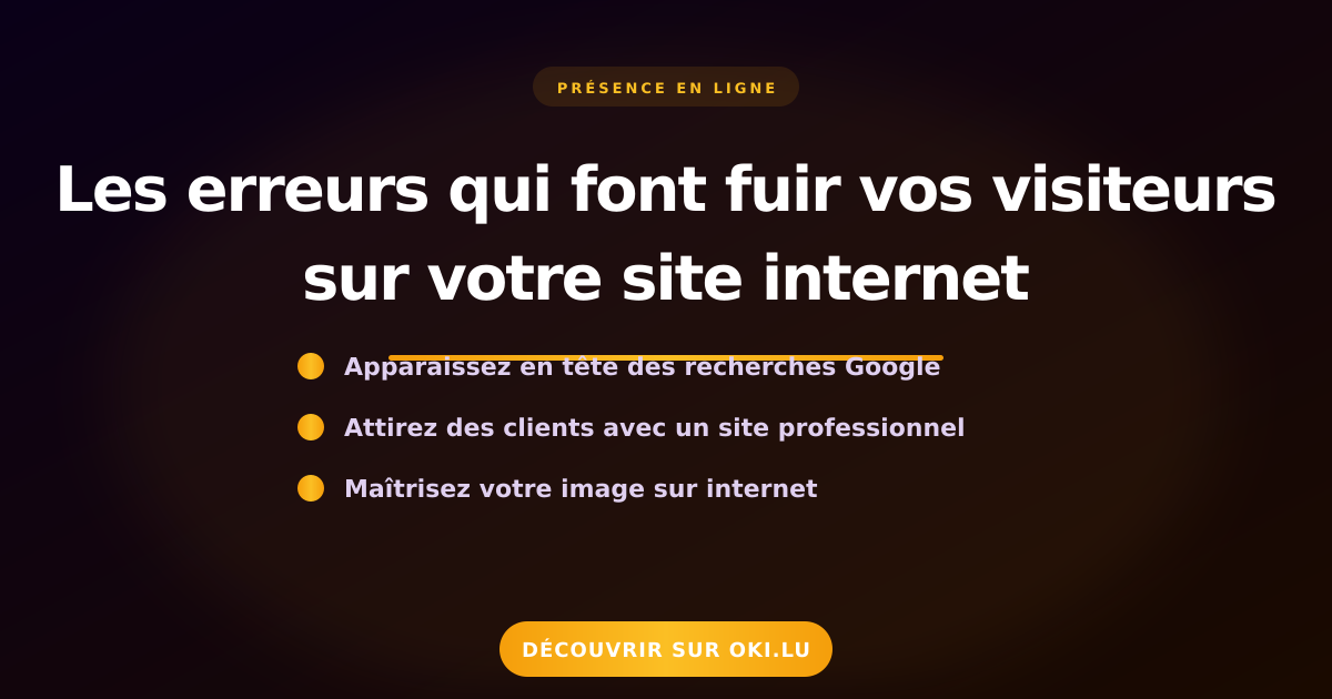 Les erreurs qui font fuir vos visiteurs sur votre site internet